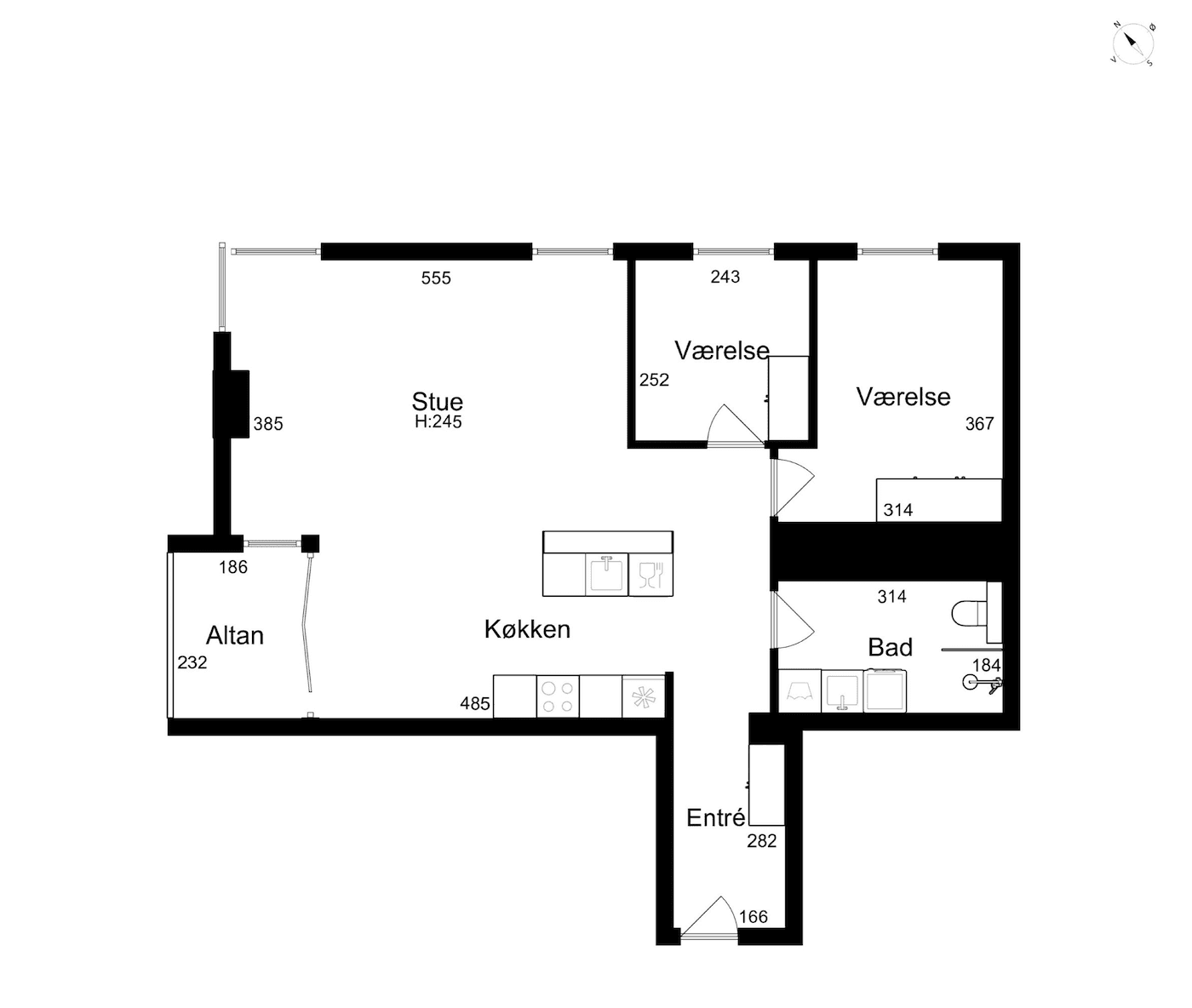 Plantegning – Carlsberg Byen Penthouse med Vestvendt Altan og Panoramaudsigt